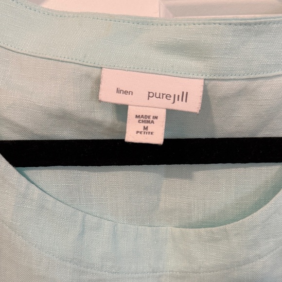 Linen PureJill Sleeveless Aqua Top - Picture 2 of 4